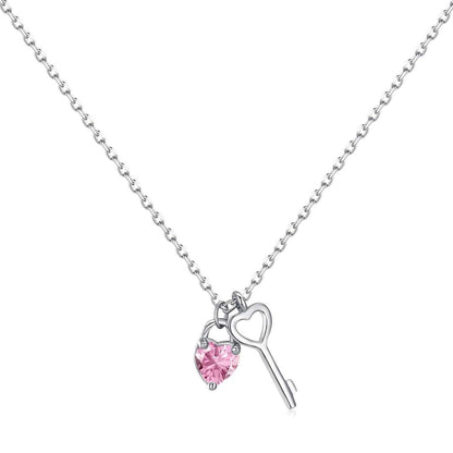 [Solara Jewelry]Unique Heart Shape Key Pendent Necklace