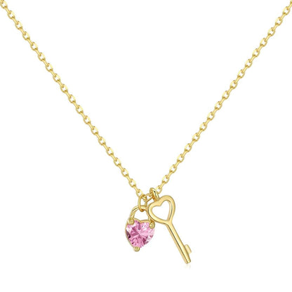 [Solara Jewelry]Unique Heart Shape Key Pendent Necklace