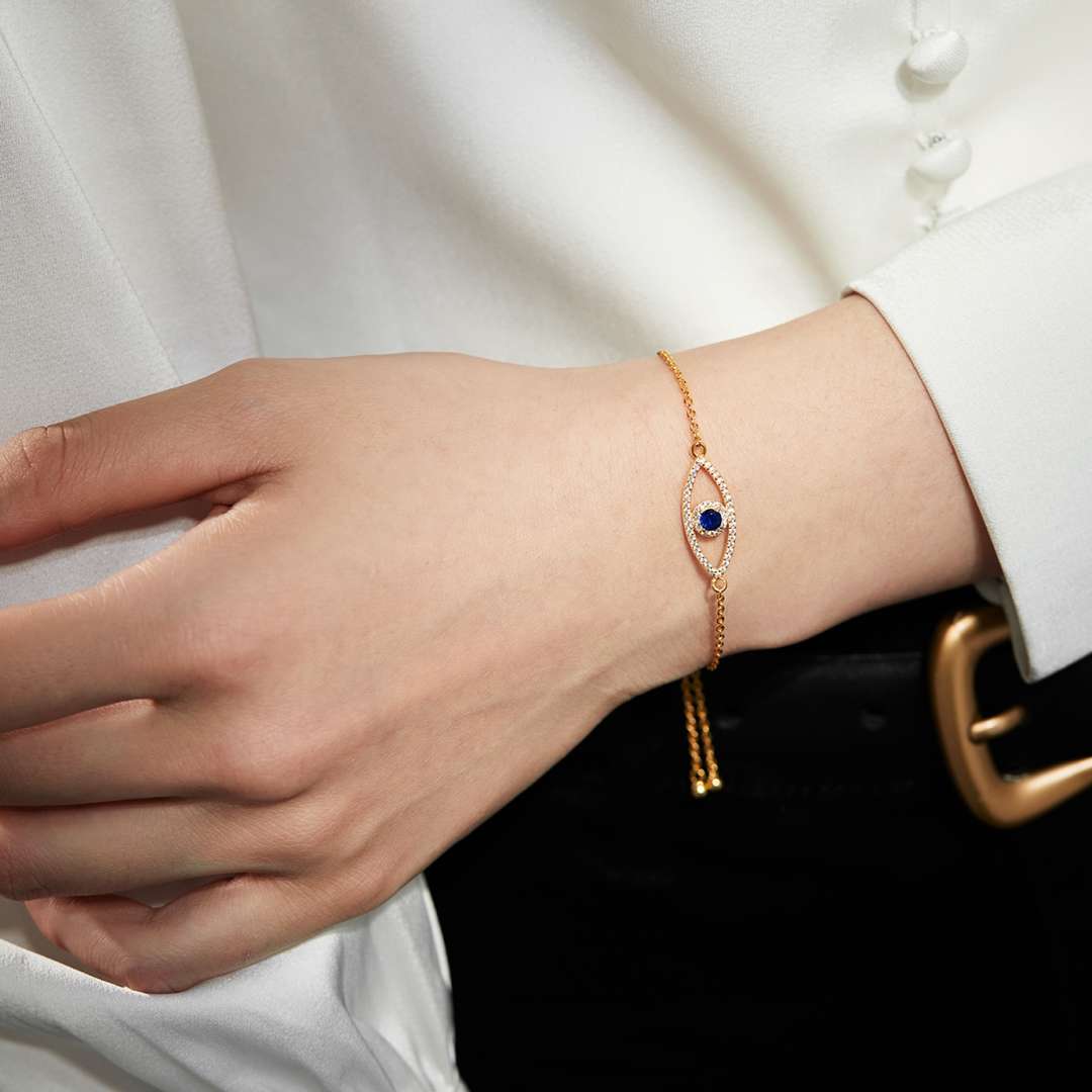 [Solara Jewelry]Devil's Eye Hollow Design Bracelet