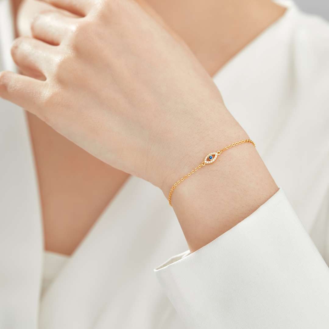 [Solara Jewelry]Evil Eye Shape Necklace