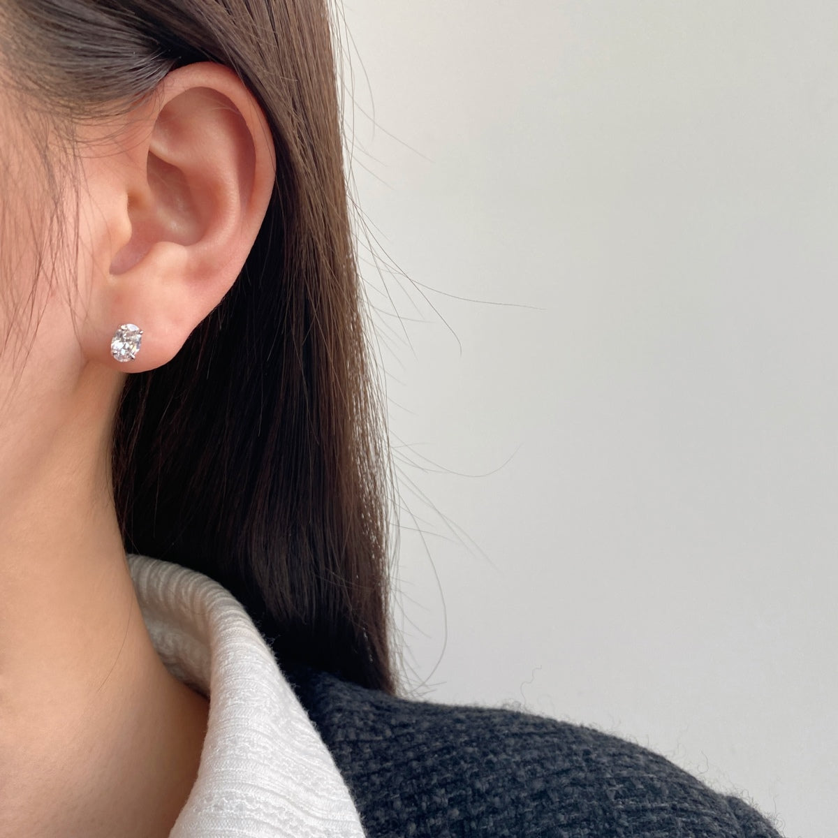 [Solara Jewelry]Oval Classic Dignified Elegant Earrings
