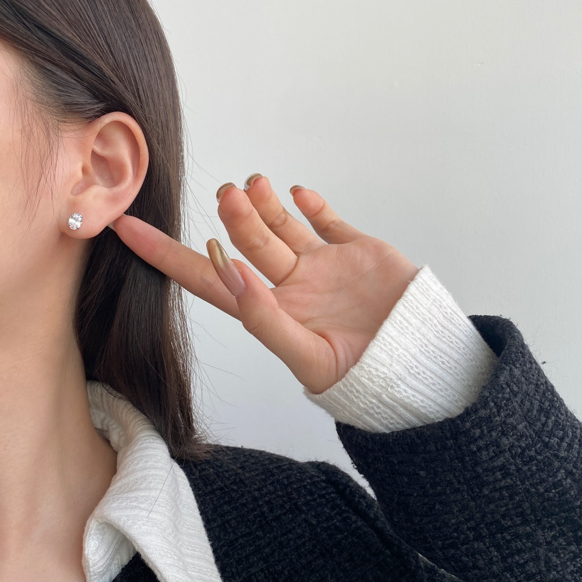 [Solara Jewelry]Oval Classic Dignified Elegant Earrings