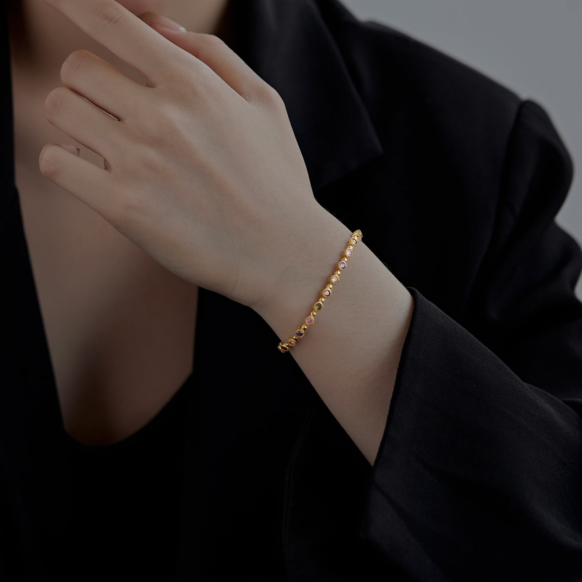 [Solara Jewelry]Sparkling Exquisite Round Cut Party Bracelet