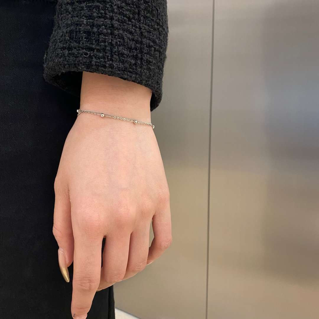 [Solara Jewelry]Delicate Bead Double Layer Bracelet