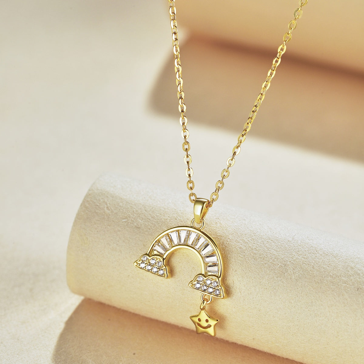 [Solara Jewelry]Unique Rainbow Star Necklace