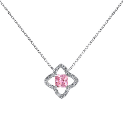 [Solara Jewelry]Exquisite Flower Shape Princess Cut Necklace