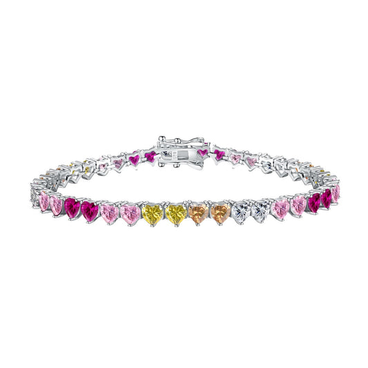 [Solara Jewelrys ]Luxurious Colorful Romantic Heart Shape Lover Bracelet
