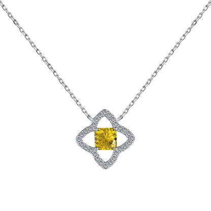 [Solara Jewelry]Exquisite Flower Shape Princess Cut Necklace