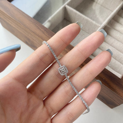 [Solara Jewelry]Luxurious Dazzling Square Shape Banquet Bracelet