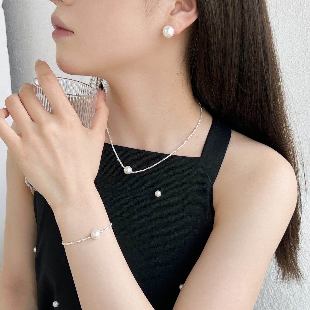 [Solara Jewelry]Delicate Pearl Earrings