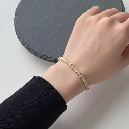 [Solara Jewelry]Ornate Dazzling Round Cut Tennis Bracelet