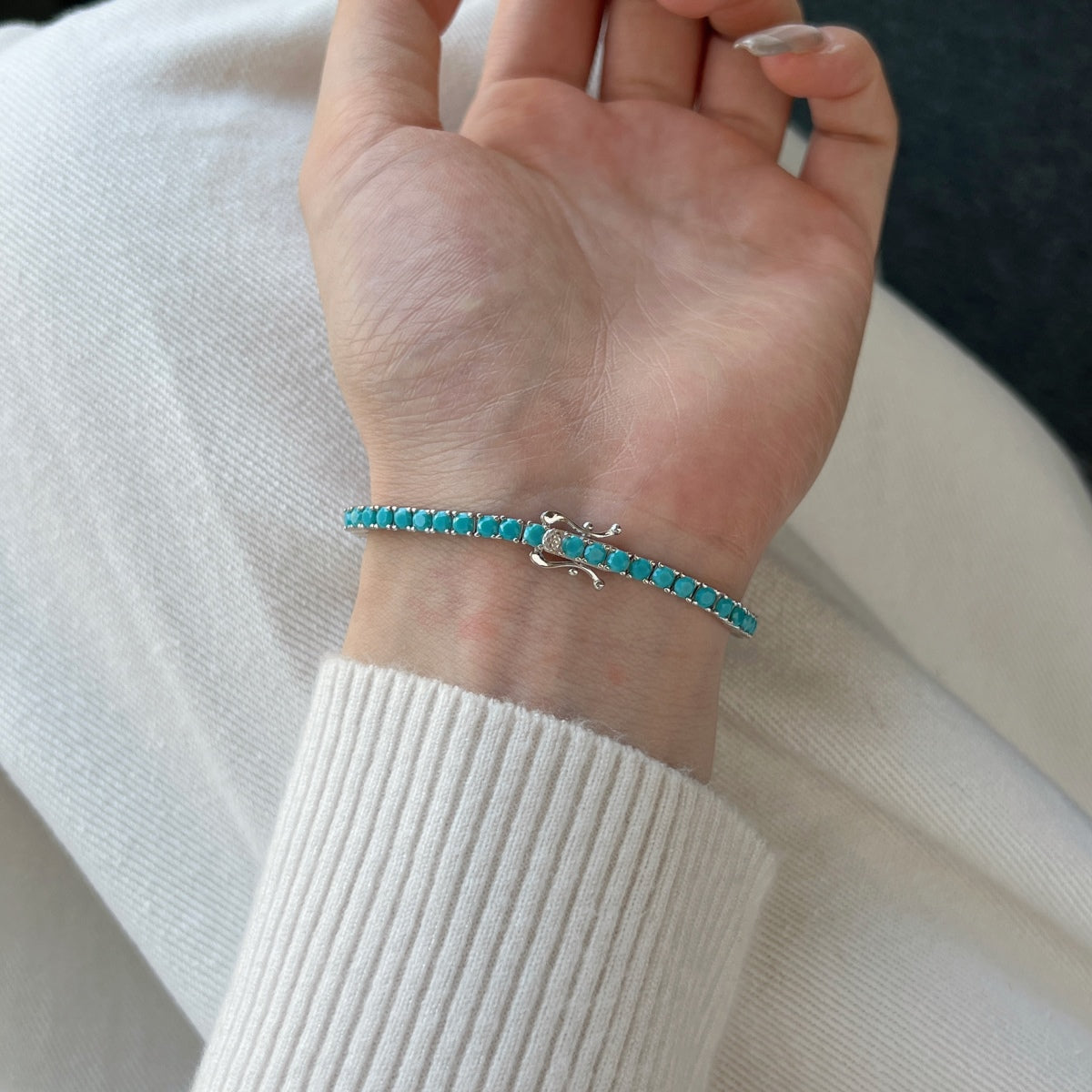 [Solara Jewelry]Dainty Charming Round Cut Tennis Bracelet