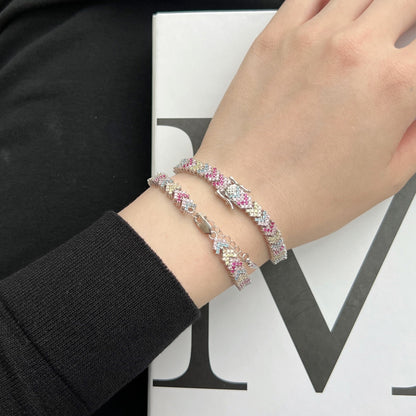 [Solara Jewelry]Ornate Sparkling Round Cut Party Bracelet