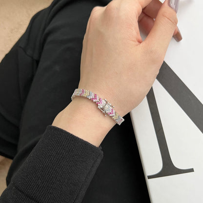[Solara Jewelry]Ornate Sparkling Round Cut Party Bracelet