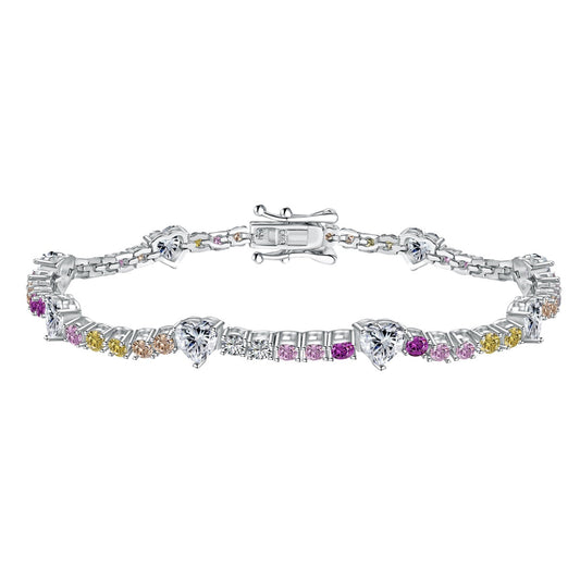 [Solara Jewelrys ]Romantic Heart Shape Round Cut Lover Bracelet