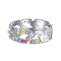 [Solara Jewelry]Sparkling Vibrant Emerald Cut Daily Ring