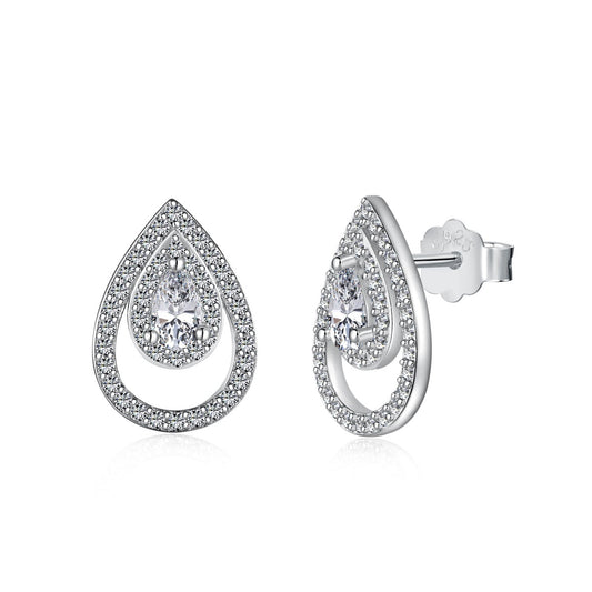 [Solara Jewelrys ]Sparkling Delicate Water Drop Shape Daily Earrings