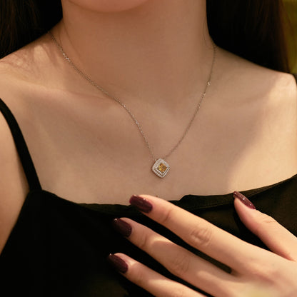 [Solara Jewelry]Sparkling Asscher Cut Necklace