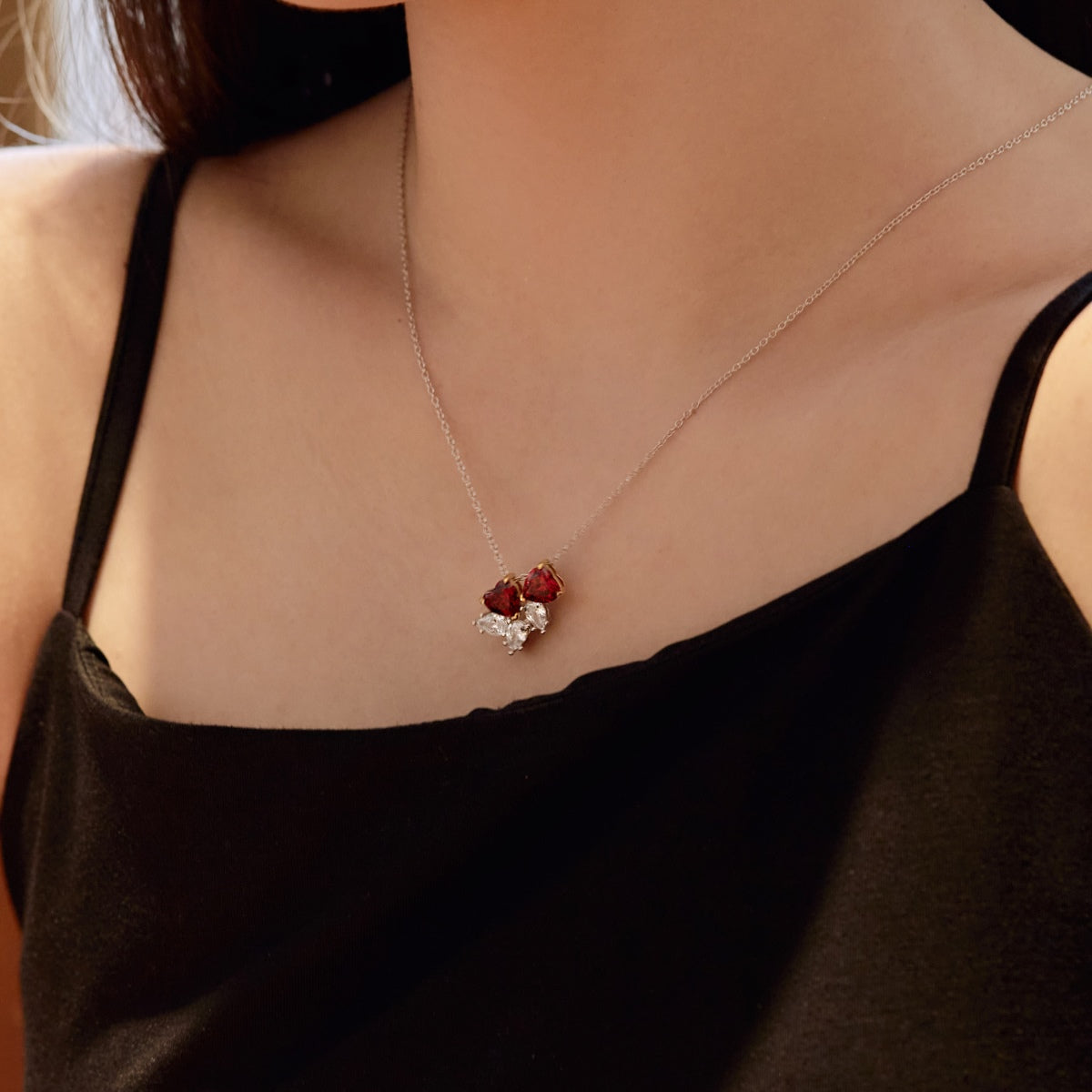 [Solara Jewelry]Dainty Red Heart Necklace