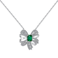 [Solara Jewelry]Luxurious Flower Shape Emerald Cut Necklace