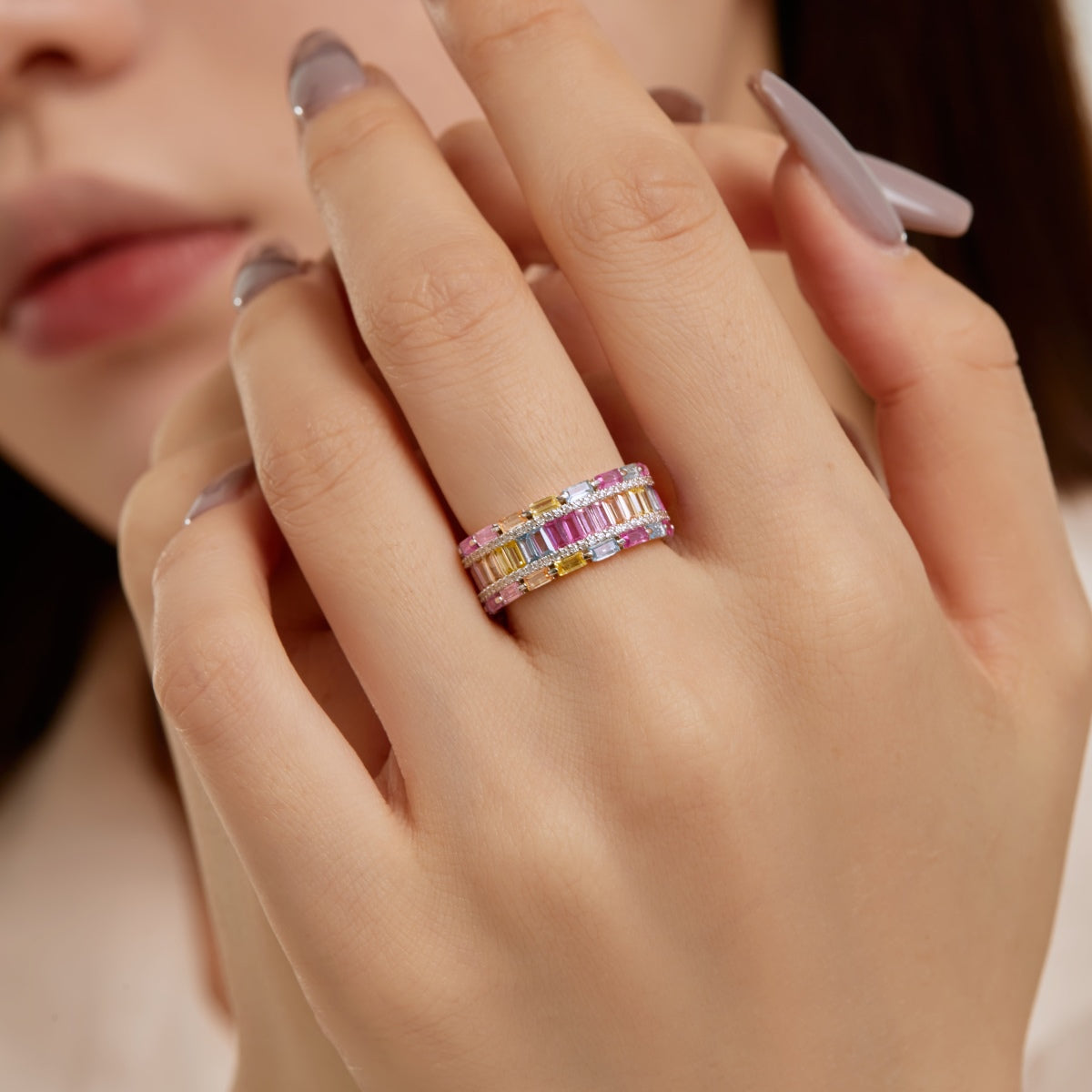[Solara Jewelry]Dazzling Colorful Radiant Cut Party Ring