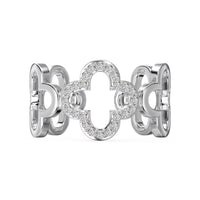 [Solara Jewelry]中空デザイン 四つ葉のクローバー フラワーシェイプリング