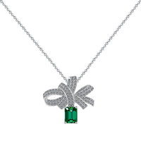 [Solara Jewelry]Luxurious Flower Shape Emerald Cut Necklace