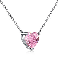 [Solara Jewelry] ハート型メインストーンペンダント鎖骨ネックレス