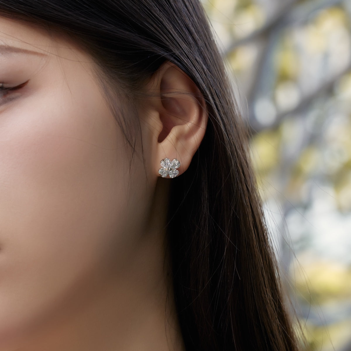 [Solara Jewelry]Four-Leaf Clover Ball Earrings