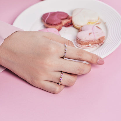 [Solara Jewelry]Sparkling Colorful Round Cut Tennis Ring