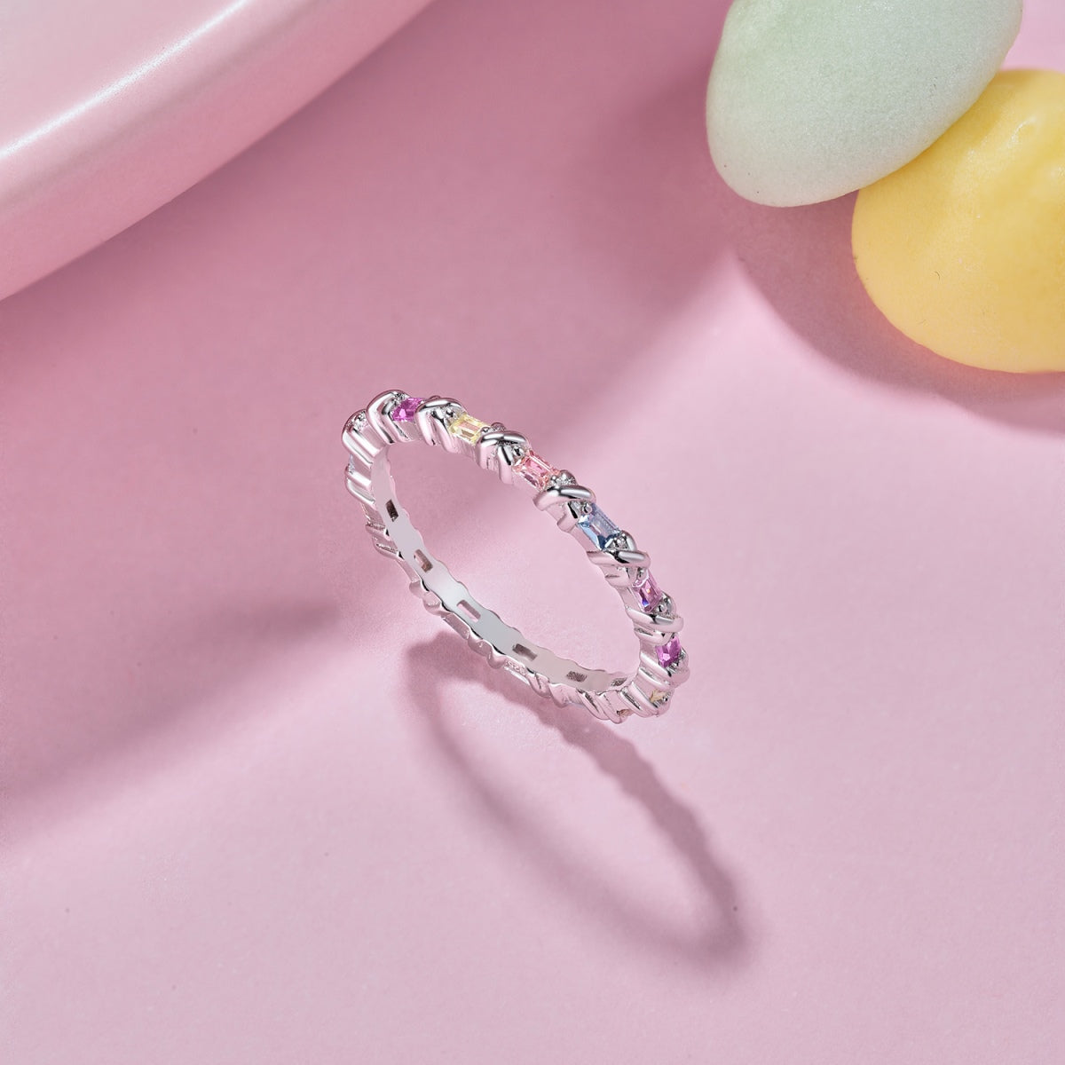 [Solara Jewelry]Charming Colorful Round Cut Daily Ring