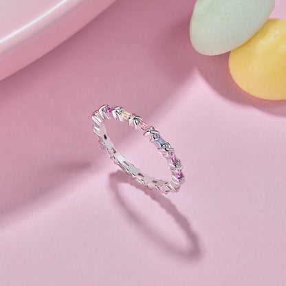 [Solara Jewelry]Charming Colorful Round Cut Daily Ring