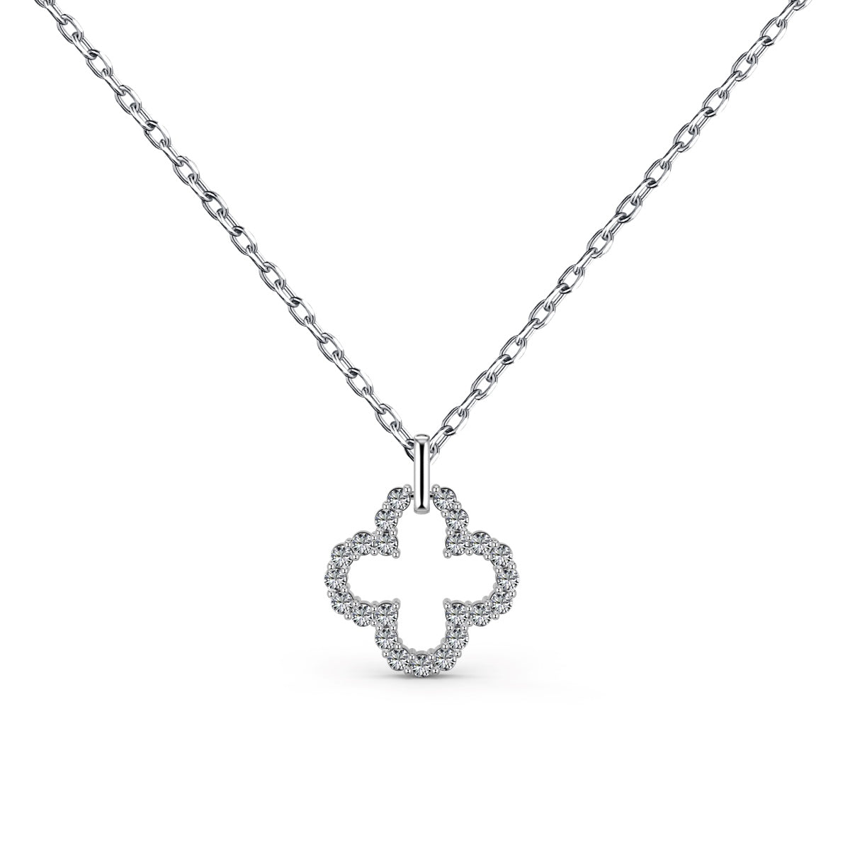 [Solara Jewelry]Four-Leaf Clover Hollow Design Exquisite Necklace