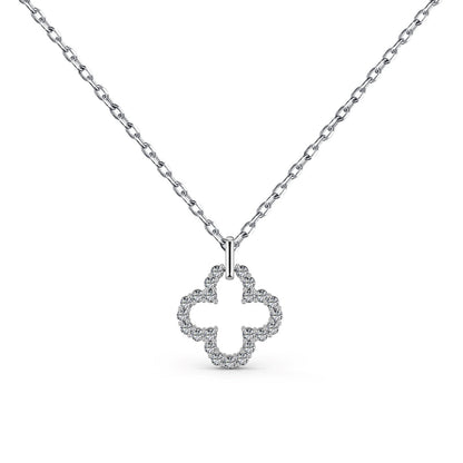 [Solara Jewelry]Four-Leaf Clover Hollow Design Exquisite Necklace