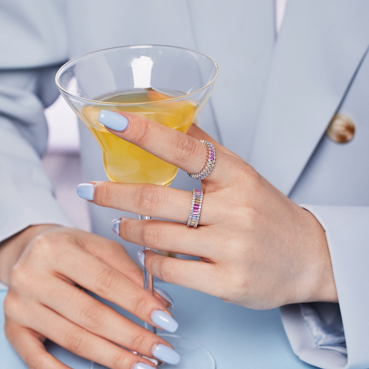 [Solara Jewelry]Splashy Ornate Emerald Cut Cocktail Ring