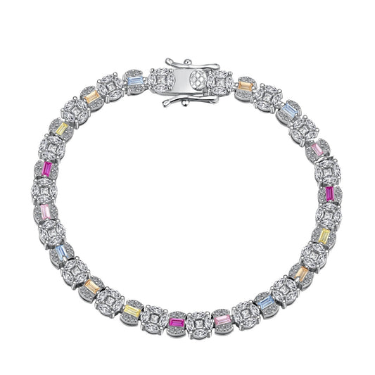 [Solara Jewelrys ]Dazzling Radiant Multi Cut Daily Bracelet