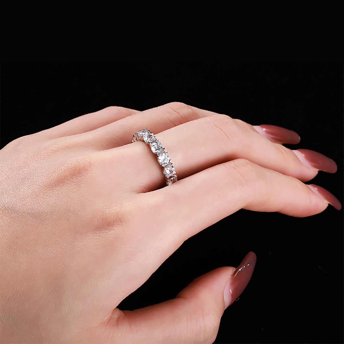 [Solara Jewelry]Eternity Round Cut Tennis Ring