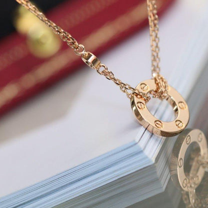 [Solara Jewelry]LOVE NECKLACE ADJUSTABLE ROSE GOLD 2 DIAMOND