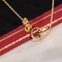 [Solara Jewelry]LOVE NECKLACE PINK GOLD AND SILVER