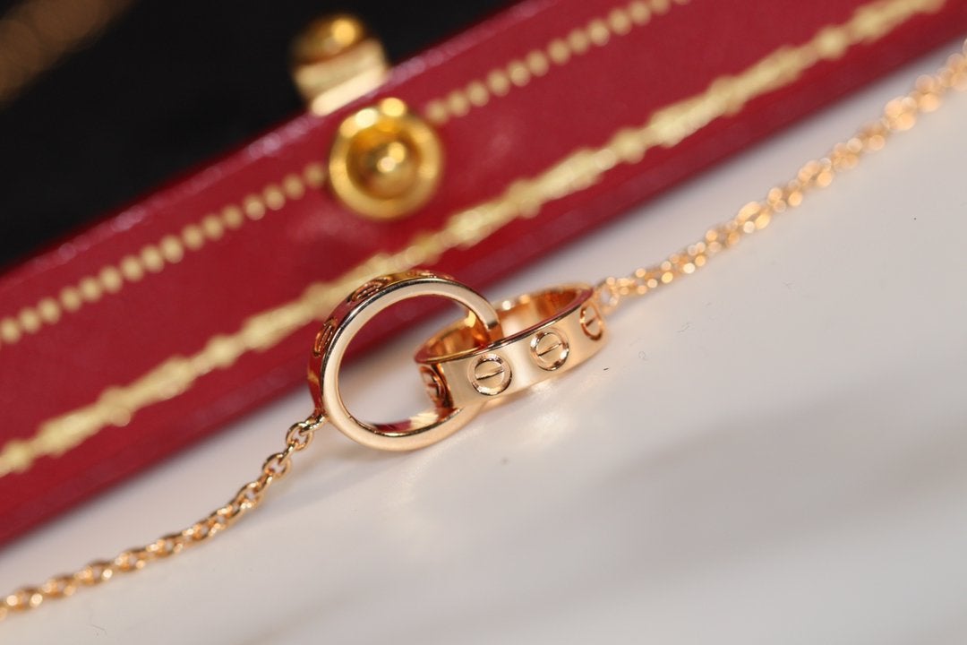 [Solara Jewelry]LOVE NECKLACE PINK GOLD AND SILVER