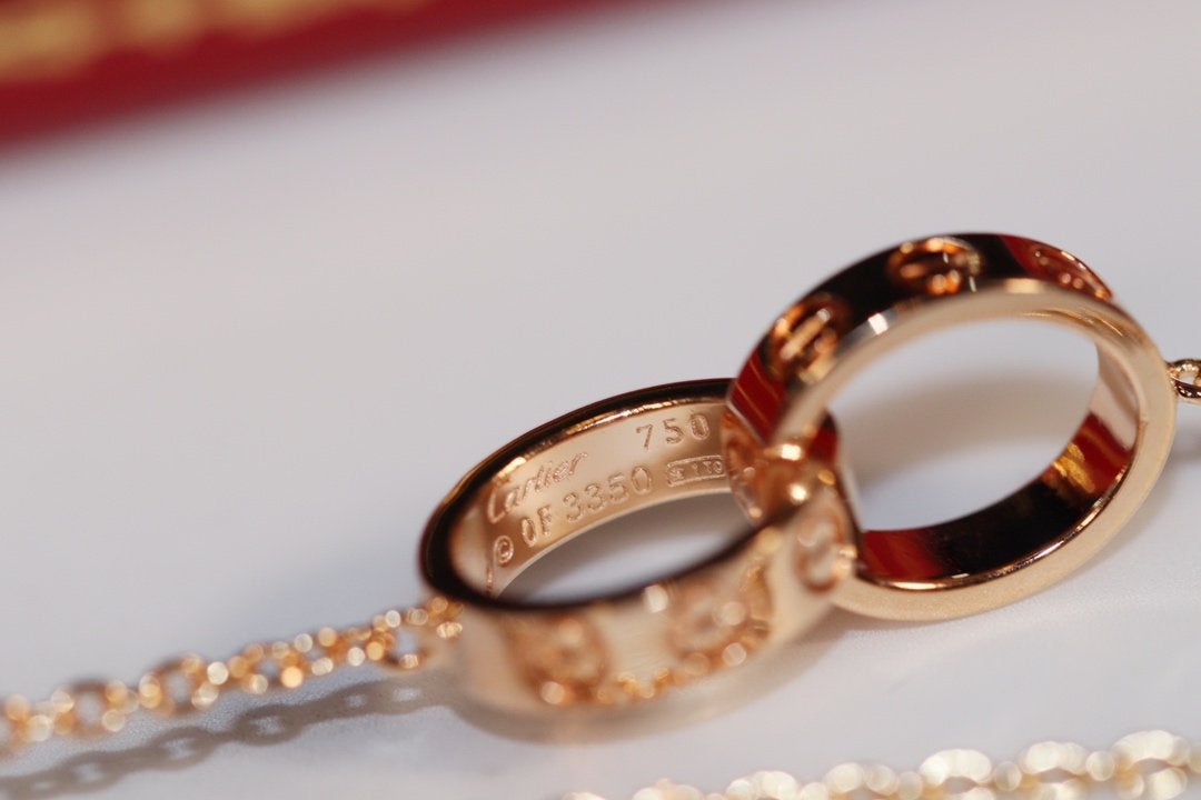 [Solara Jewelry]LOVE NECKLACE PINK GOLD AND SILVER