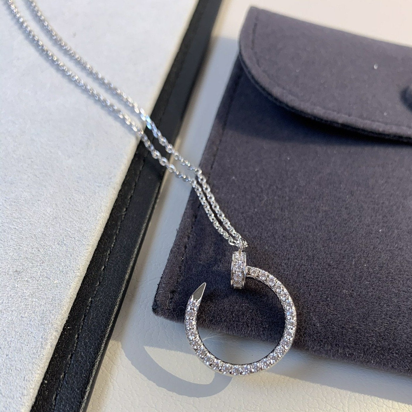 [Solara Jewelry]JUSTE NECKLACE SILVER DIAMONDS