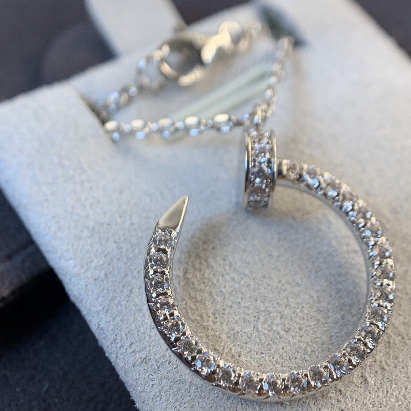 [Solara Jewelry]JUSTE NECKLACE SILVER DIAMONDS