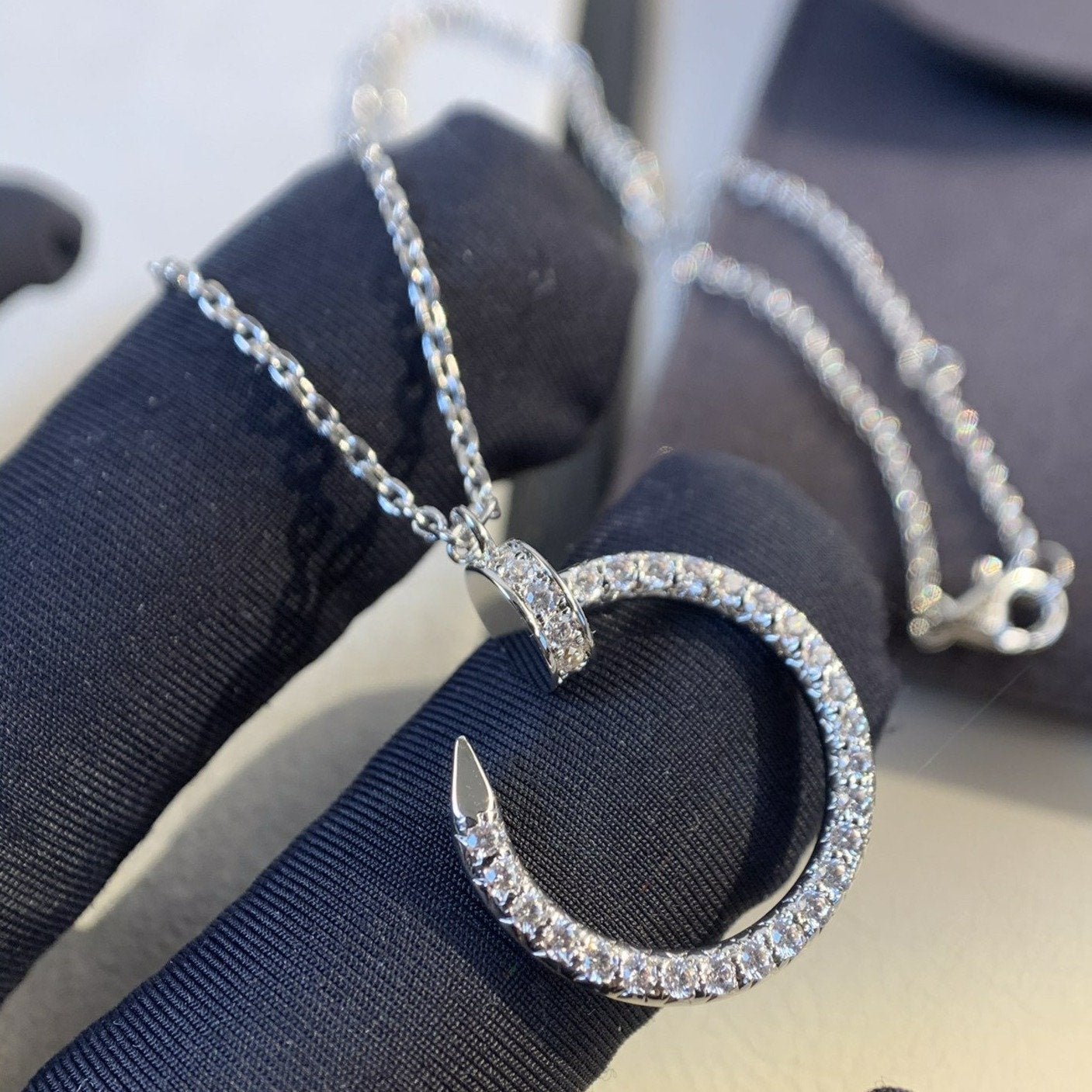 [Solara Jewelry]JUSTE NECKLACE SILVER DIAMONDS
