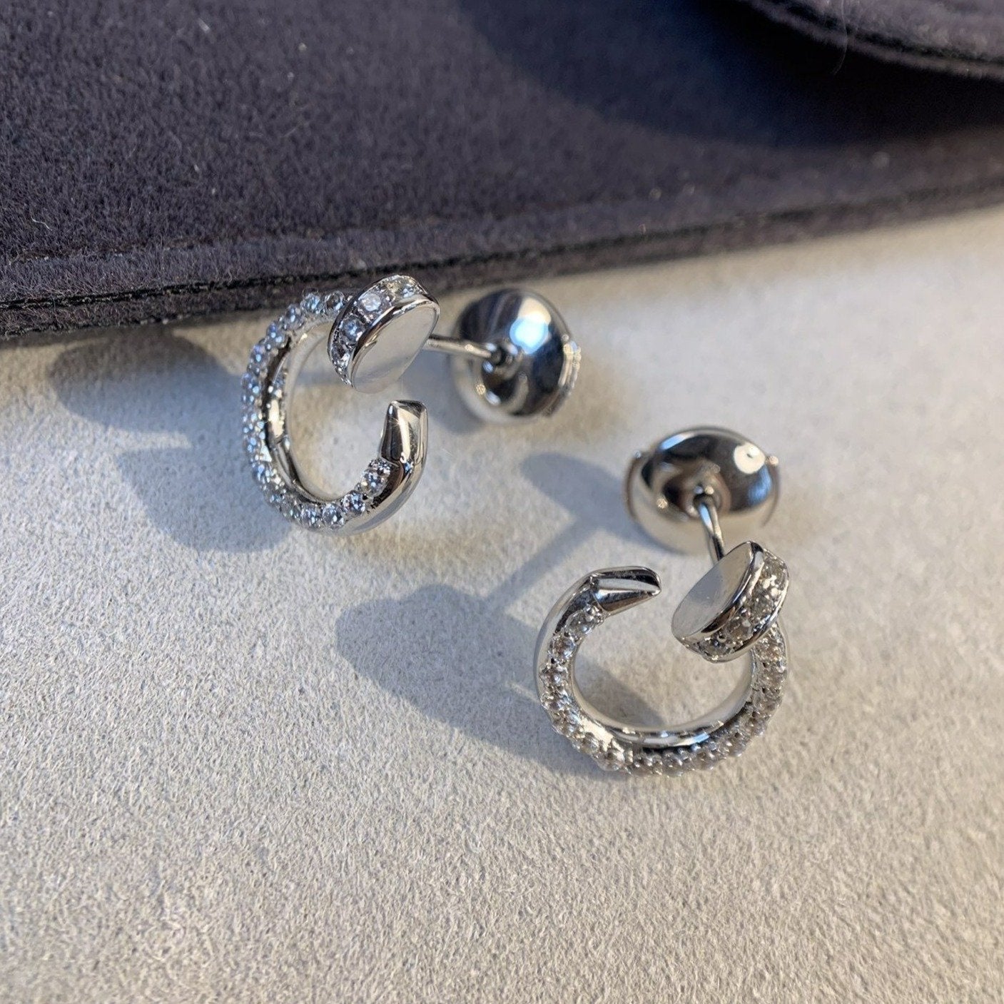 [Solara Jewelry]JUSTE EARRINGS SILVER DIAMONDS