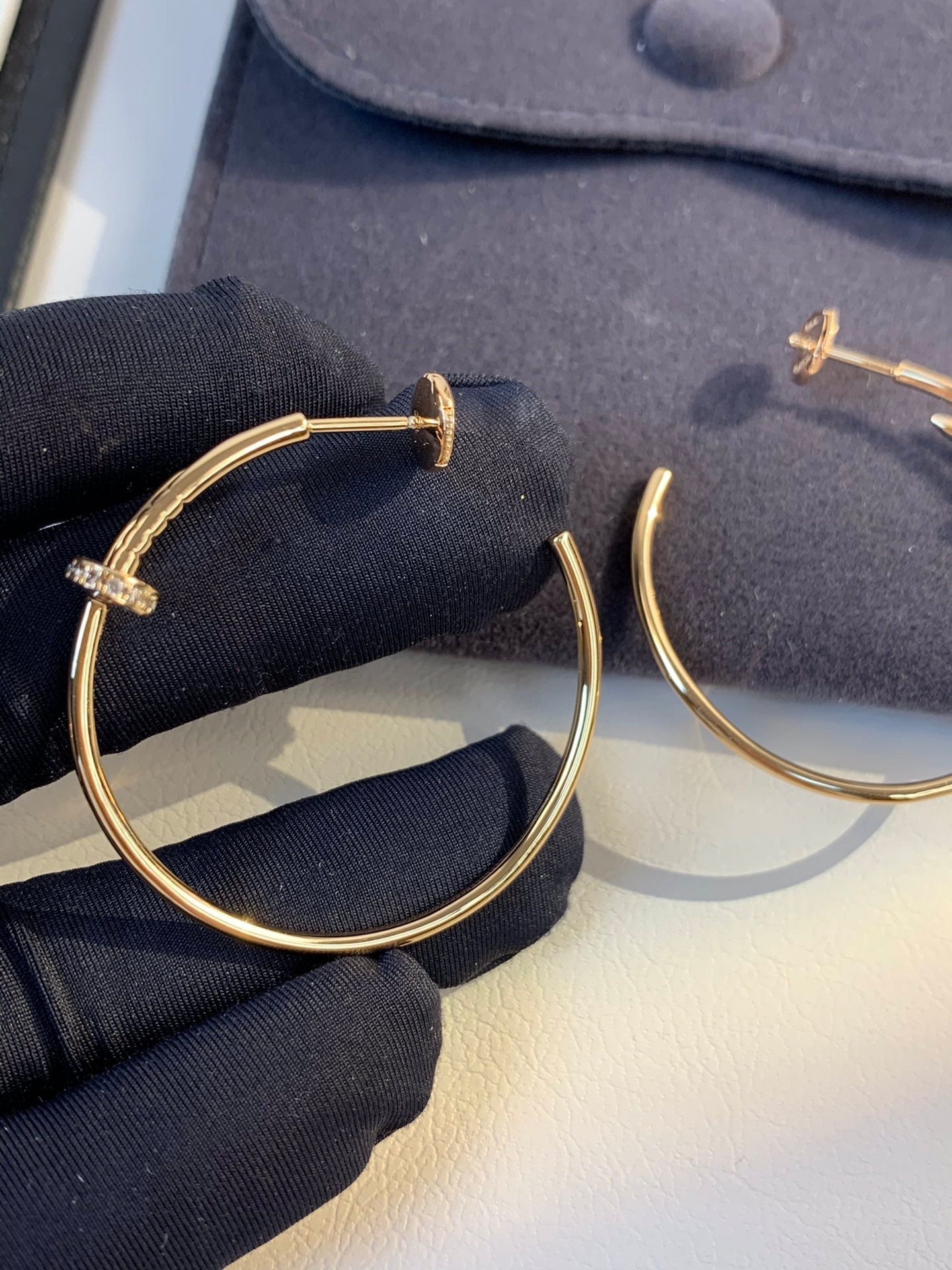 [Solara Jewelry]JUSTE EARRINGS GOLD DIAMONDS 1.8MM