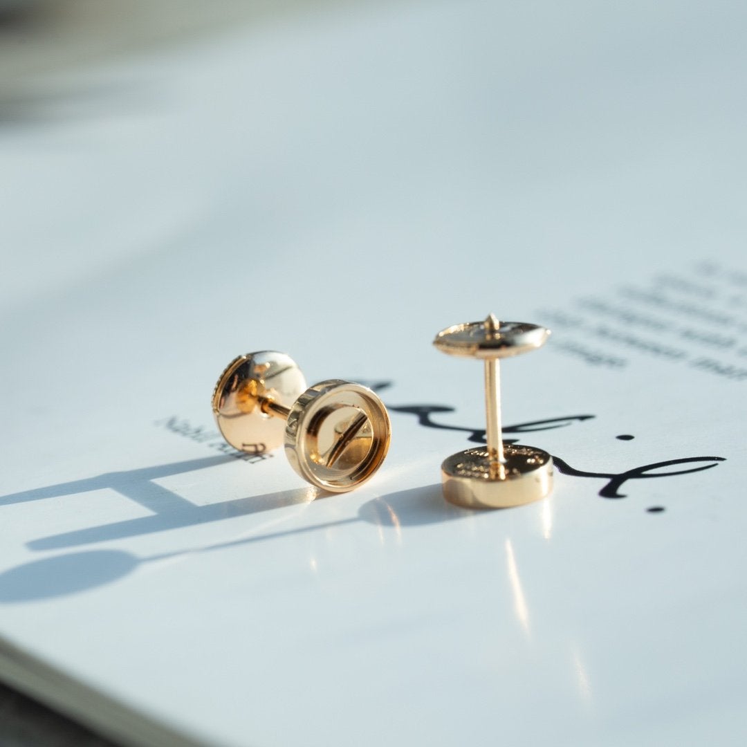 [Solara Jewelry]LOVE EARRINGS PINK GOLD 10MM