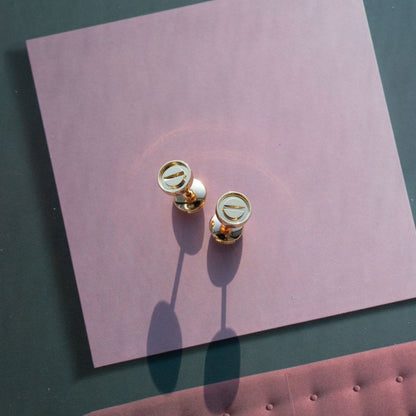 [Solara Jewelry]LOVE EARRINGS PINK GOLD 10MM