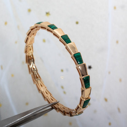 [Solara Jewelry]SERPENTI BRACELET PINK GOLD MALACHITE