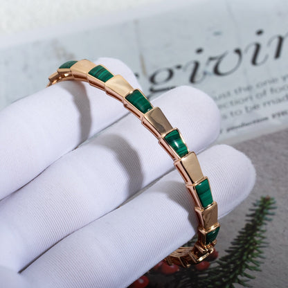 [Solara Jewelry]SERPENTI BRACELET PINK GOLD MALACHITE
